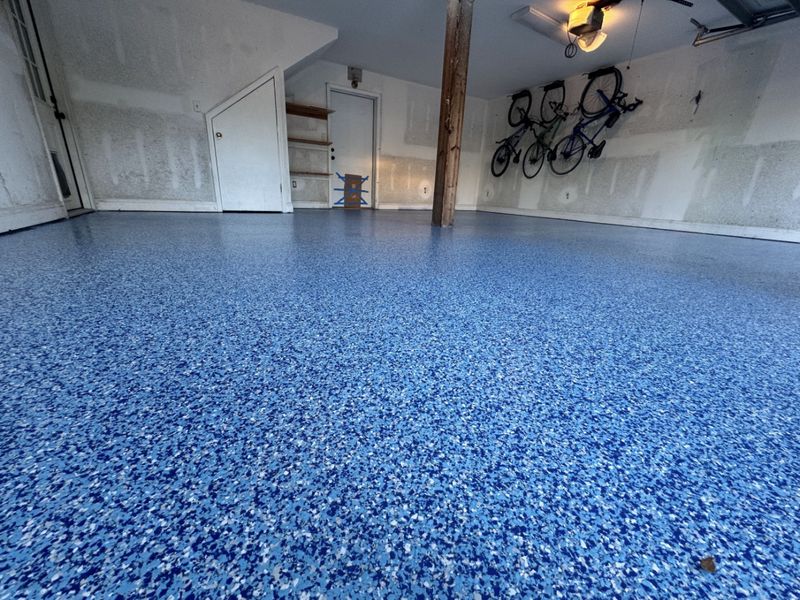 Blue flake garage