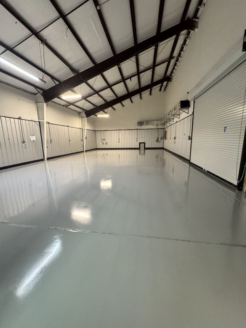 Grey solid high-gloss shop floor